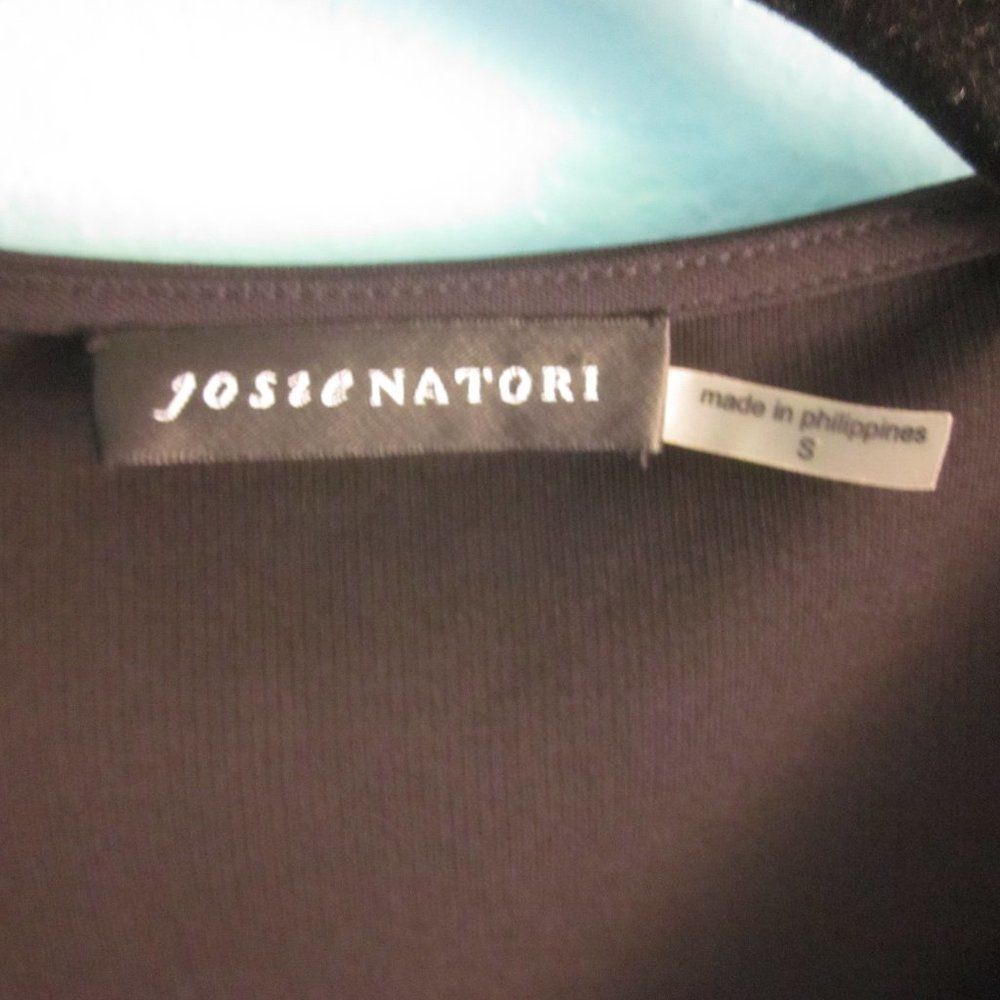 Josie Natori Pullover Black Dress Size Small "Isla" Rayon Stretch Missing Belt - Picture 4 of 7